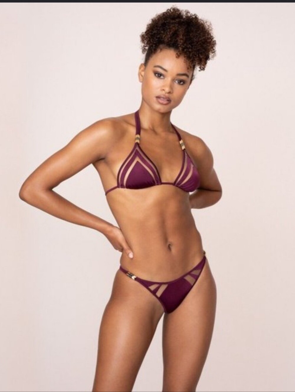 Rare Agent Provocateur Tora Bikini Plum Sz 3 Top & Sz 2 Bottom